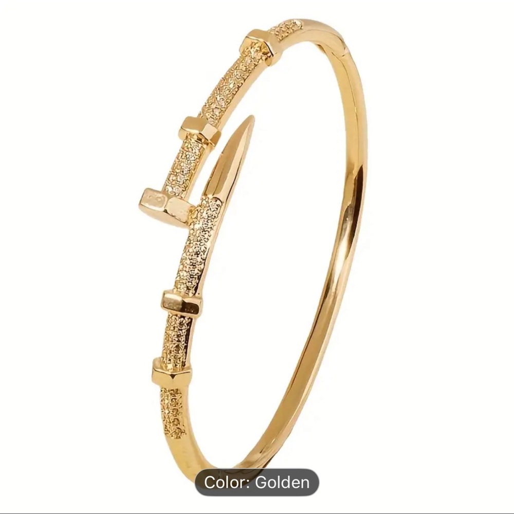 Goldtone Bohemian Snake Chain Bracelet with Sparkling Accents - 1pc Adjustable